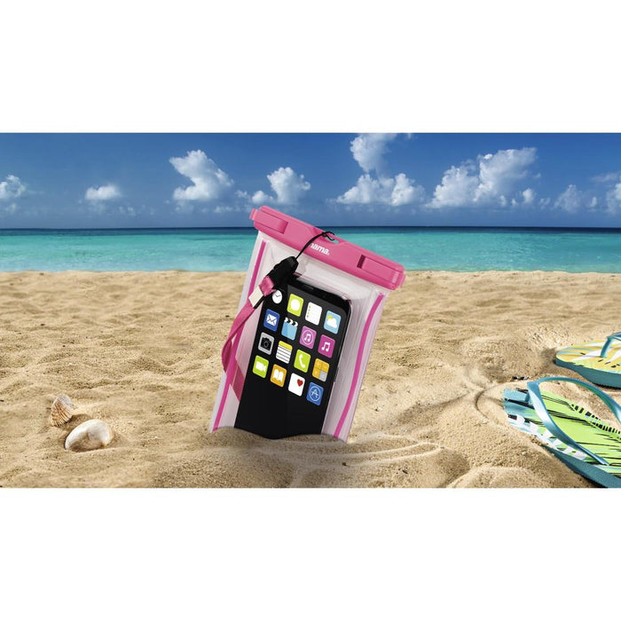 HAMA Playa Smartphone Bag Size XXL Waterproof IPX8 Transparent/Pink - Калъфи за телефони<<<Мобилни телефони и