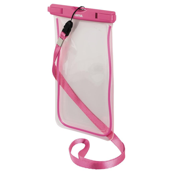 HAMA Playa Smartphone Bag Size XXL Waterproof IPX8 Transparent/Pink - Калъфи за телефони<<<Мобилни телефони и