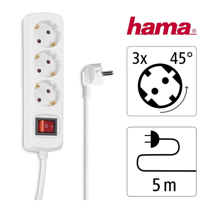HAMA power strip 3 sockets 5m 108815 - Разклонители<<<Продукти за дома<<<ValiAPI&&&Разклонители<<<Други<<<Спорт и