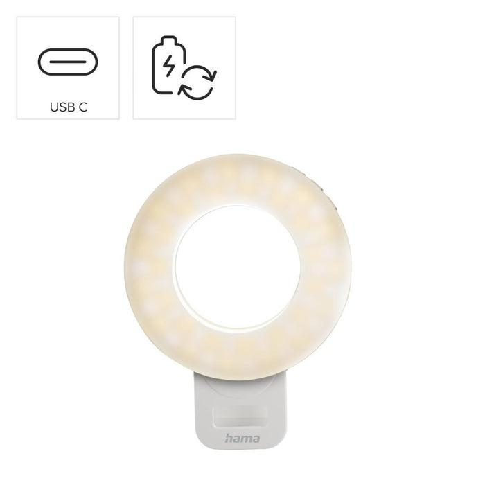 Hama LED Ring Light "ToGo", 3 modes, rechargeable, USB-C