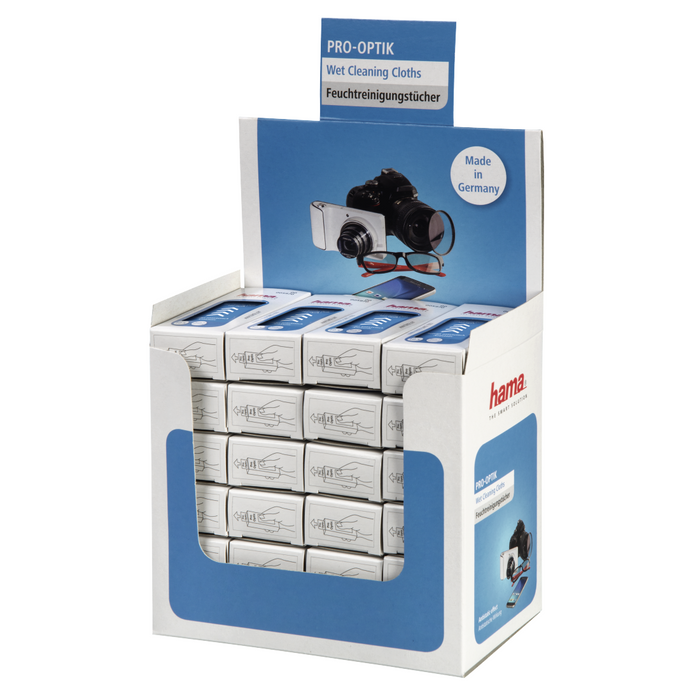 HAMA "Pro-Optik" Wet wipes for cleaning glasses, camera, screen, 10 pcs. in a package