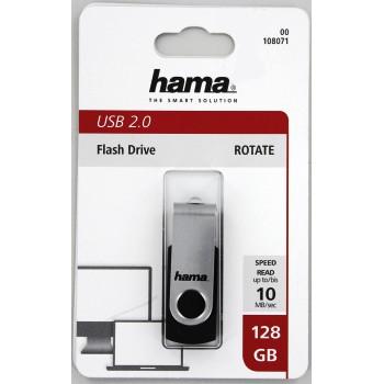 USB flash drive HAMA Rotate, 128GB, 10 MB/s, Black