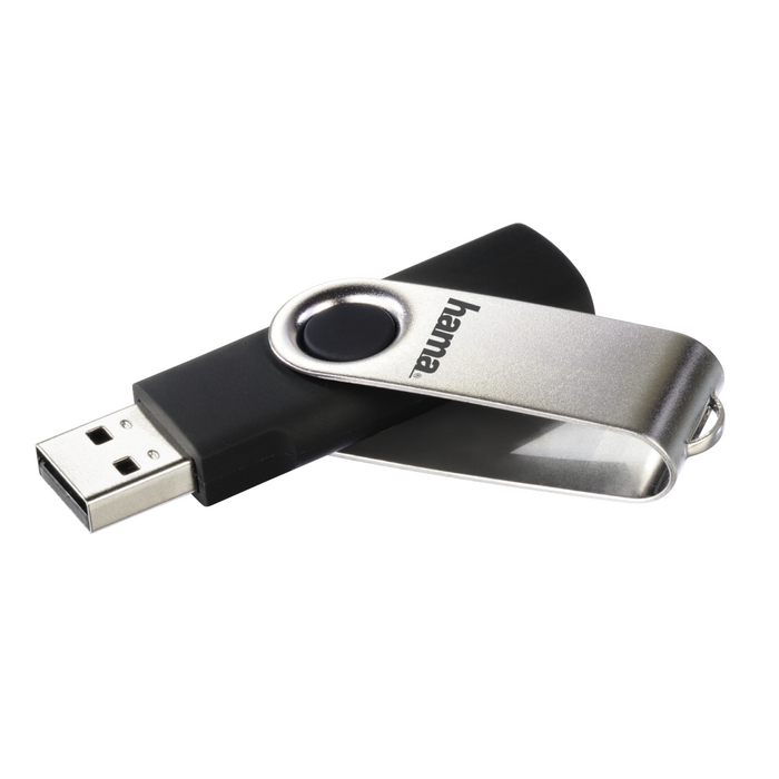 USB flash drive HAMA Rotate, 128GB, 10 MB/s, Black
