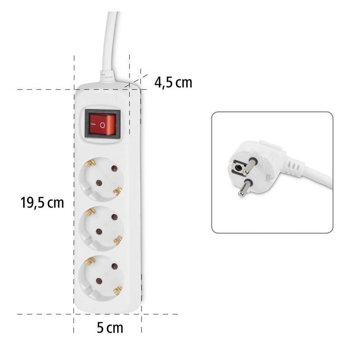 HAMA power strip, 3 sockets, 5m, 108815