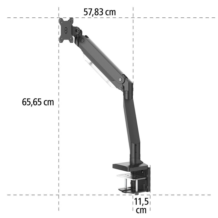 HAMA Desk Monitor Stand, Adjustable, Shock Absorber, 13" - 35", 15 kg, Black