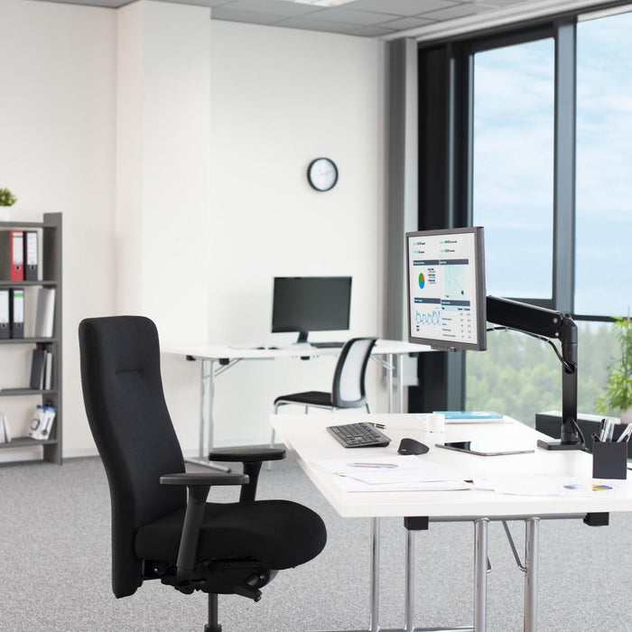 HAMA Desk Monitor Stand, Adjustable, Shock Absorber, 13" - 35", 15 kg, Black