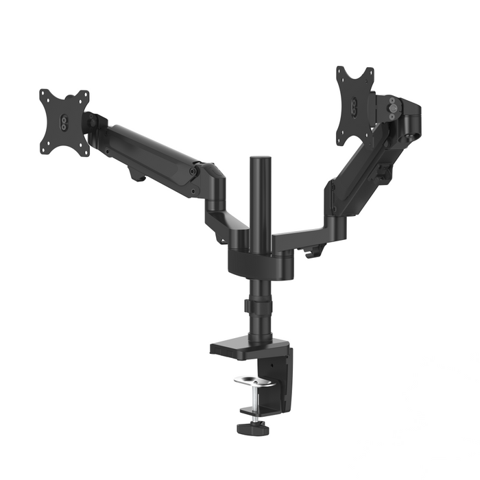 Stand for 2 HAMA desk monitors, Adjustable, Shock absorber, 13" - 32", 12 kg, Black