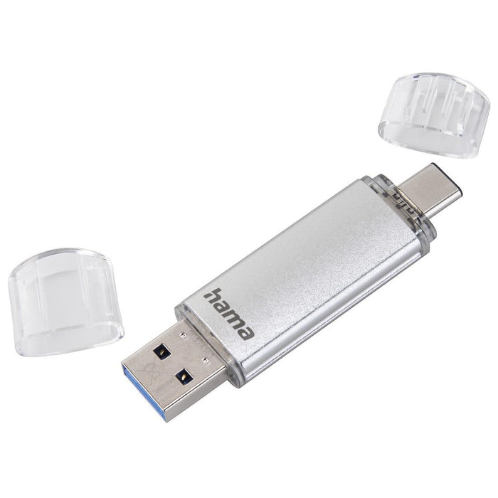 USB memory stick HAMA Type USB-C/USB-A 3.0 Laeta, 32GB, 40 MB/s, silver