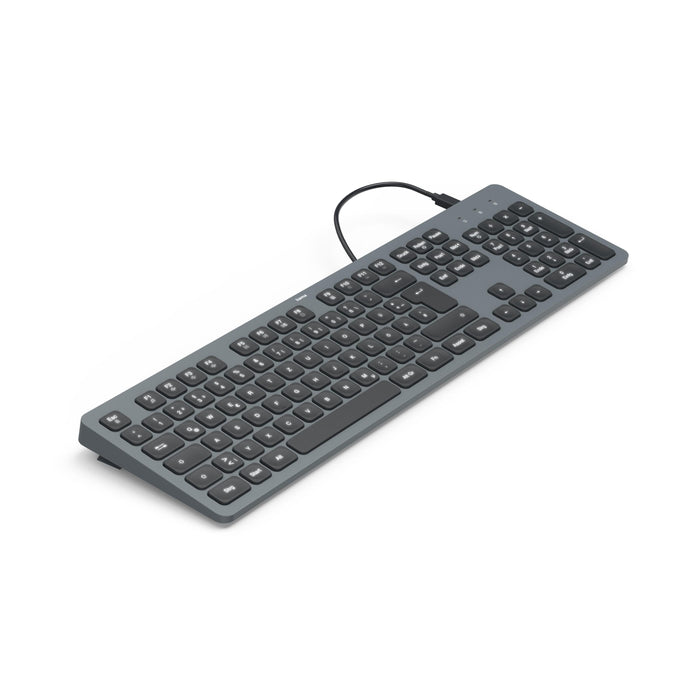 HAMA Wired Keyboard "CK-400", X-structure, USB-A, USB-C, AI button, illuminated