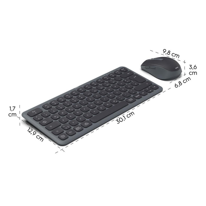 HAMA Wireless mini keyboard and mouse set "WKM-500", TKL Cyrillic, AI key