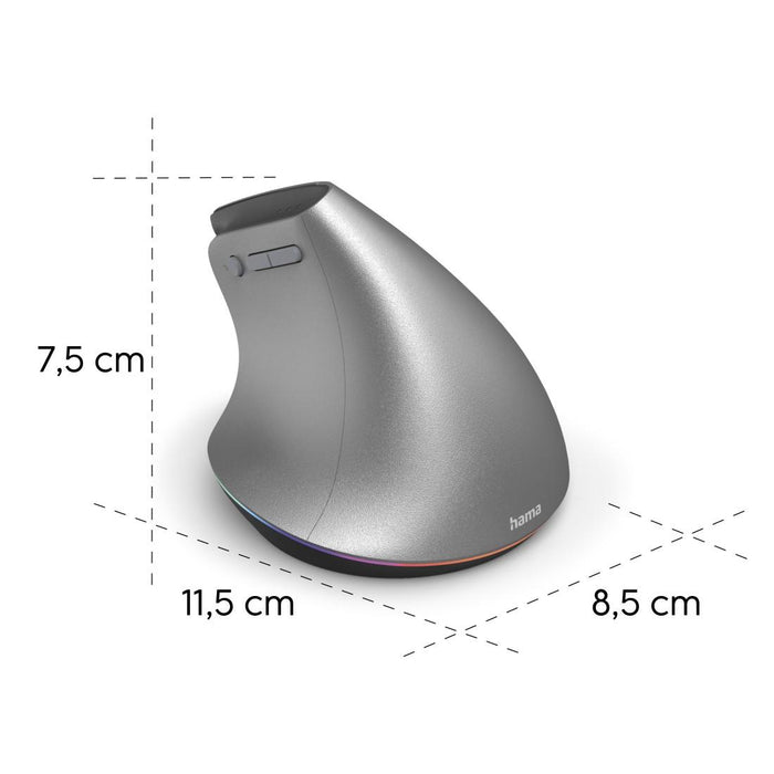 HAMA Wireless Ergonomic Vertical Mouse "EMW-700", multi-device, anthracite