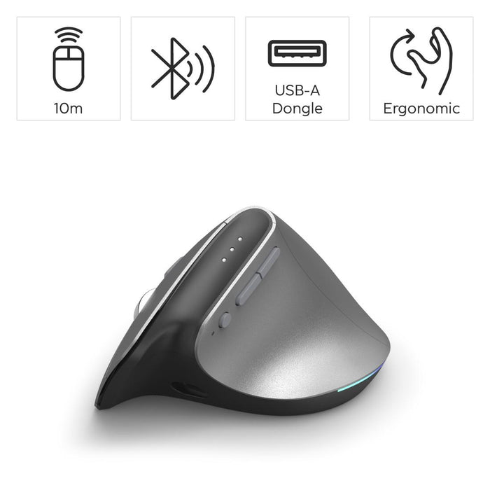 HAMA Wireless Ergonomic Vertical Mouse "EMW-700", multi-device, anthracite