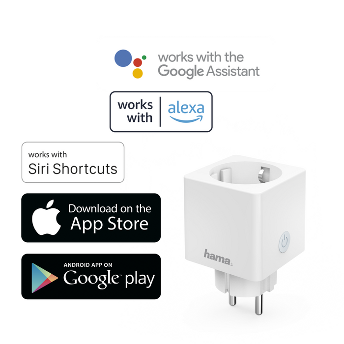 Smart socket HAMA Mini, WiFi, Voice control, 176573