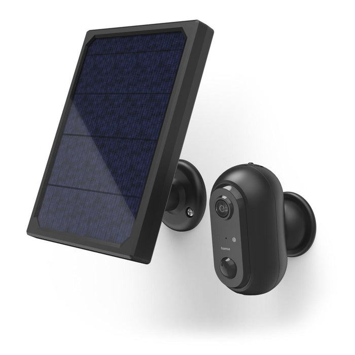 Hama WiFi Outdoor Camera, With Solar Panel, Batteries, Motion Detector, 1080p