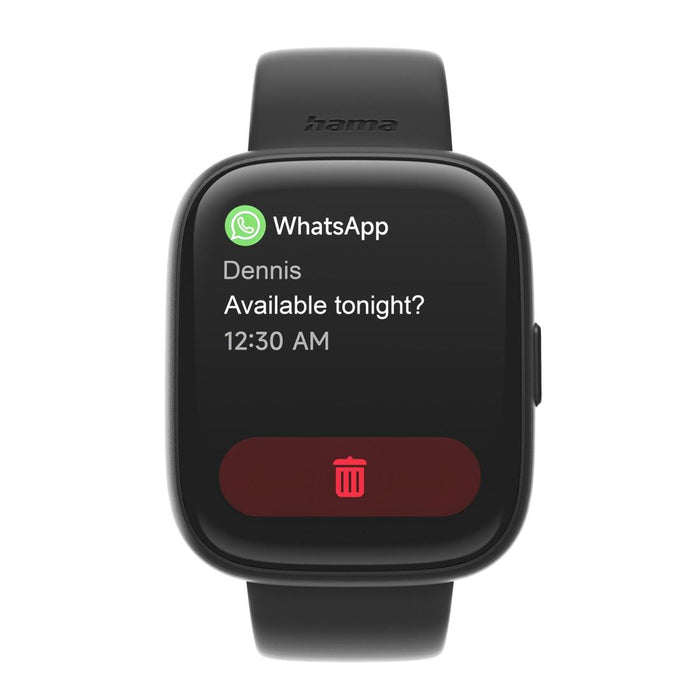 HAMA Smartwatch "4000", call function, sleep analysis, waterproof, 46 mm, black
