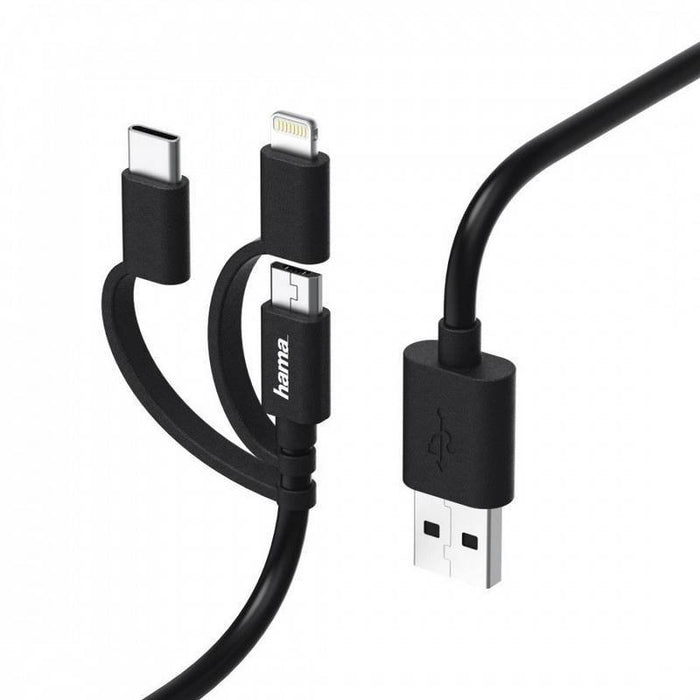 Cable Hama 183347 3 in 1 USB to microUSB/TYPE-C/Lightning 1M