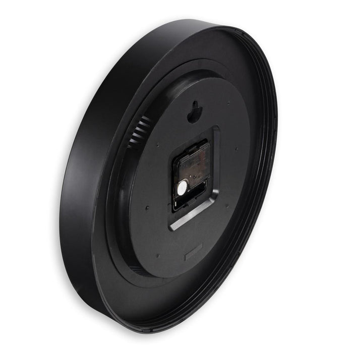 HAMA Wall clock "Santorini", without ticking, Thermo/hygrometer, Ø 30cm, black