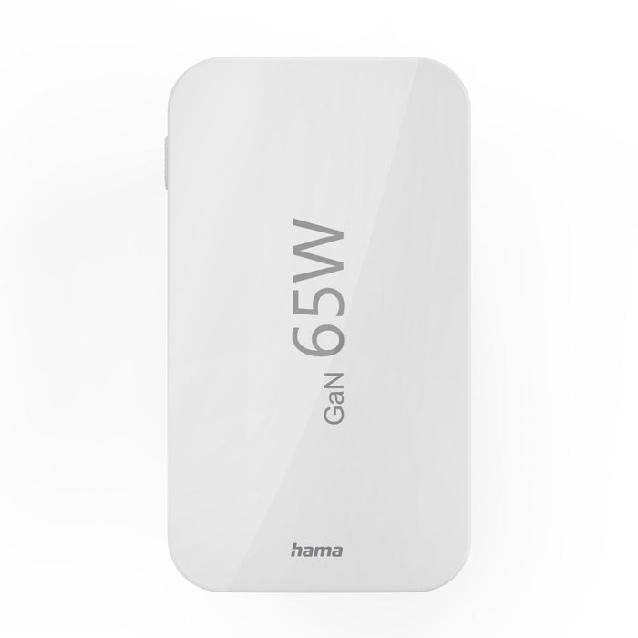 Hama GaN Charger 65W 2x USB-C 1x USB-A Foldable - White