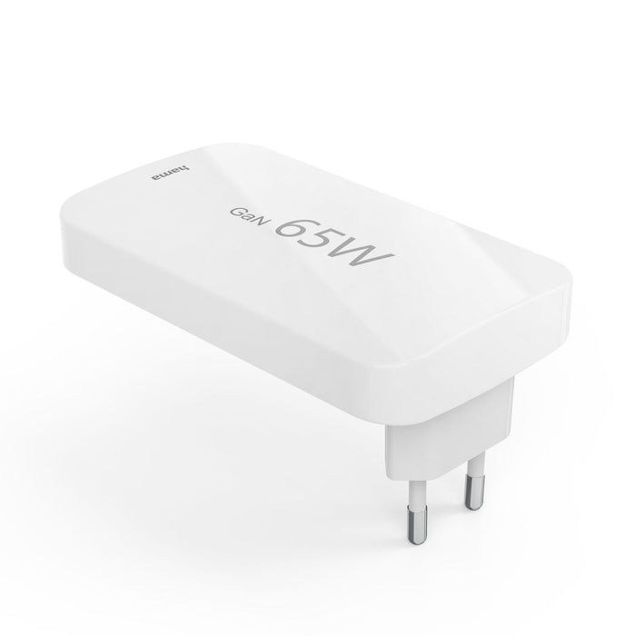 Hama GaN Charger 65W 2x USB-C 1x USB-A Foldable - White