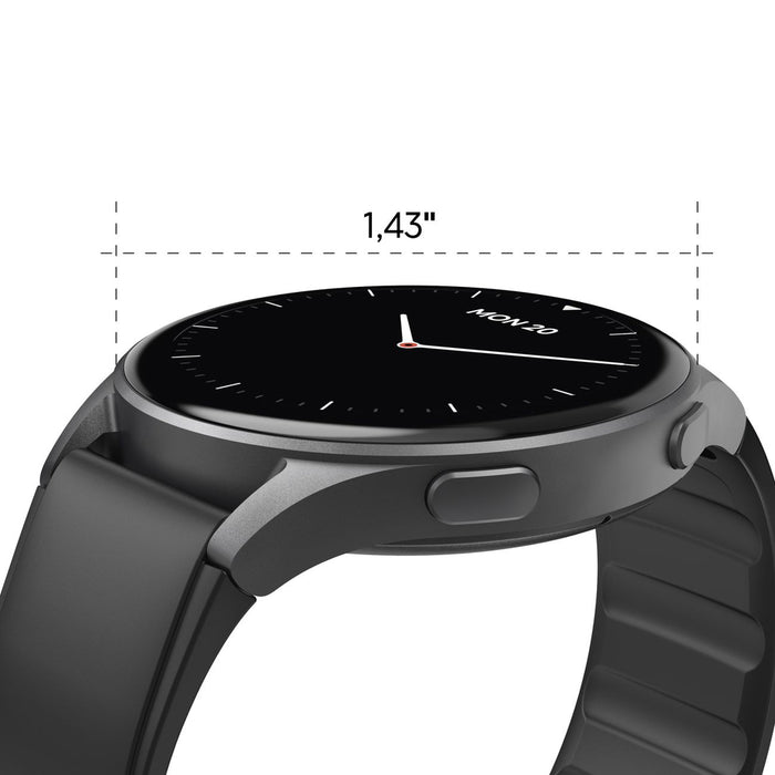 Hama 8900 GPS AMOLED Smartwatch 1.43" with Silicone Strap - Black