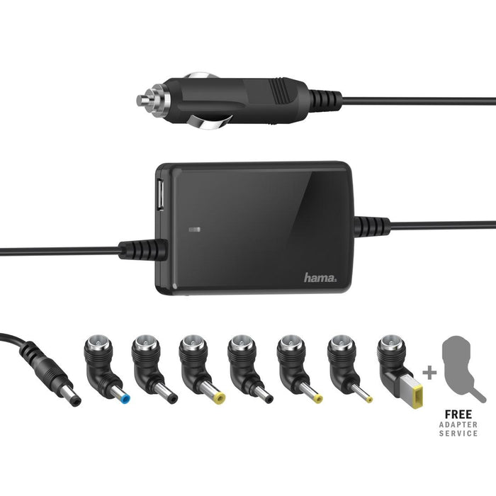 Universal laptop charger HAMA, for car, input 12-15 V, output 15-19 V/70W, 200008