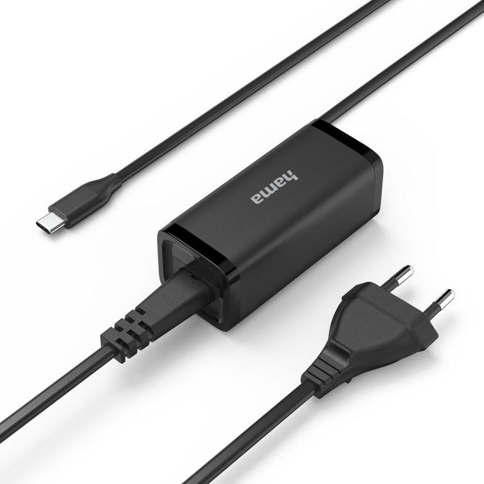 HAMA Laptop charger, USB-C PD, GaN, 5-20V/65 W