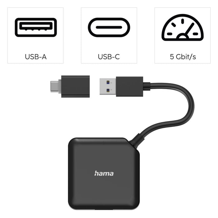 USB-A hub, 4-port, HAMA-200116
