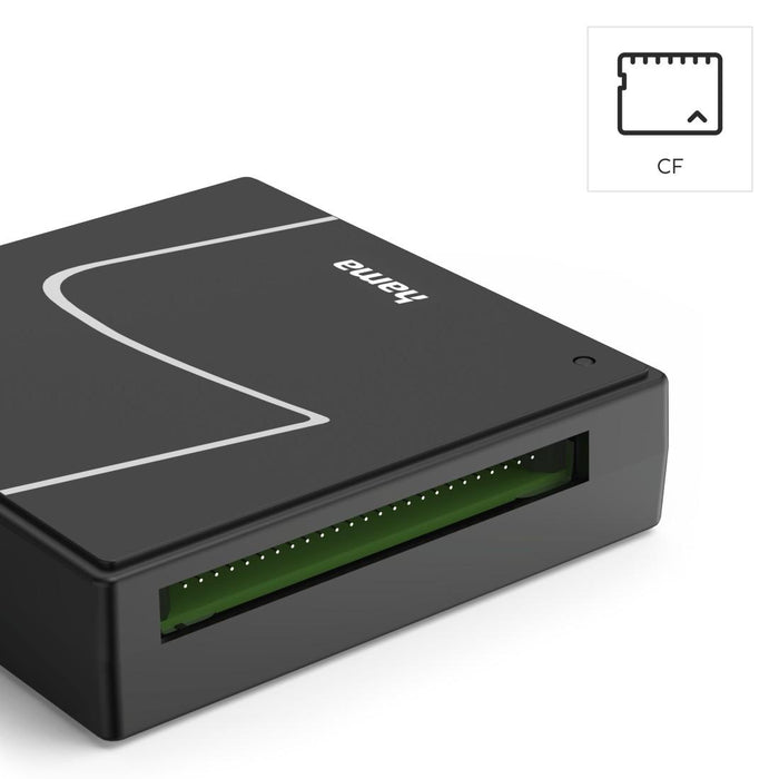 HAMA USB card reader, USB-A, with USB-C adapter, USB 3.2 Gen1, SD/micro-SD/CF/MS