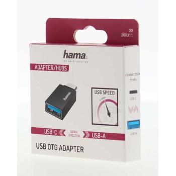 Adapter HAMA OTG USB-C male-USB 3.2 Gen 1 A female, 5Gbit/s Black