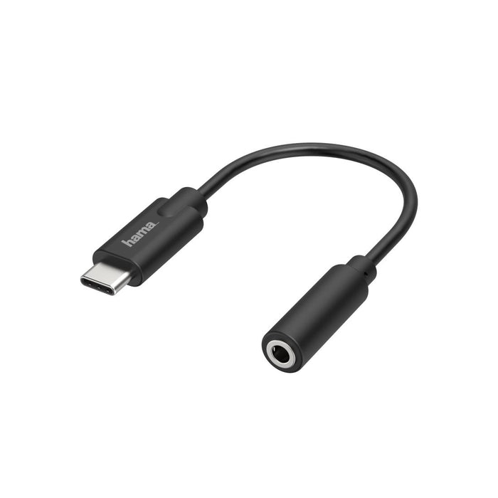 Audio adapter HAMA, USB-C male - 3.5 mm audio jack female, Stereo, Black