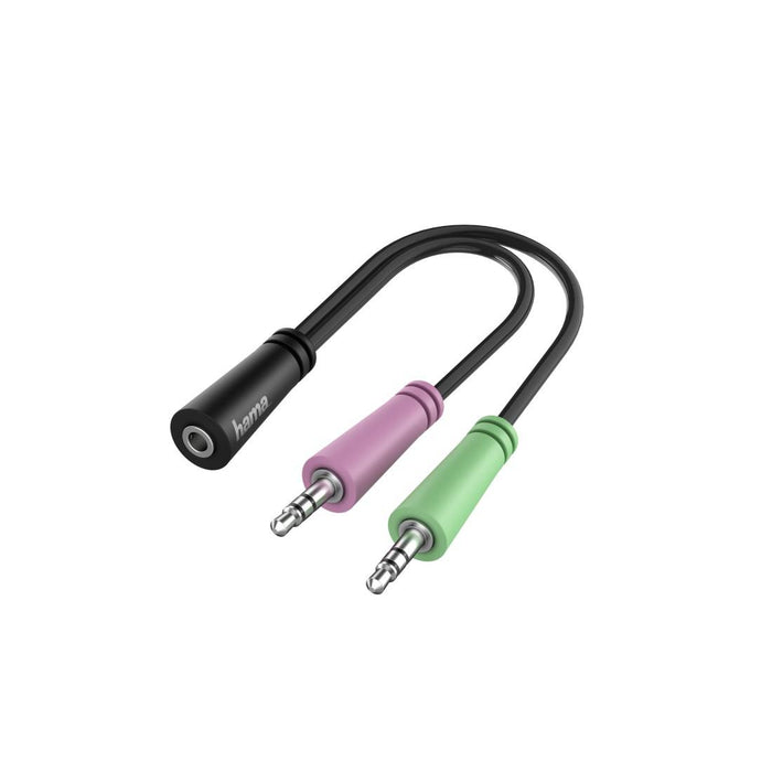 Jack adapter HAMA, 3.5 mm jack female - 2 x 3.5 mm jack male, 10cm