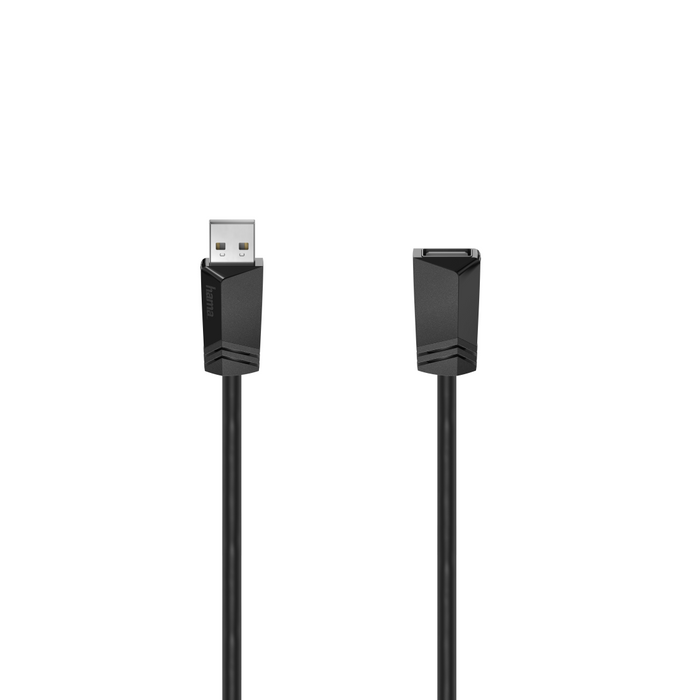 HAMA extension cable, USB-A female - USB-A male, 5 m, shielded, black