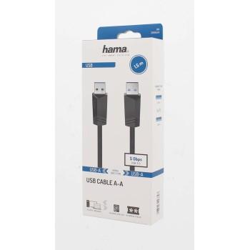 HAMA USB 3.0 cable, USB-A male - USB-A male, 1.5 m, 5Gbit/s, shielded