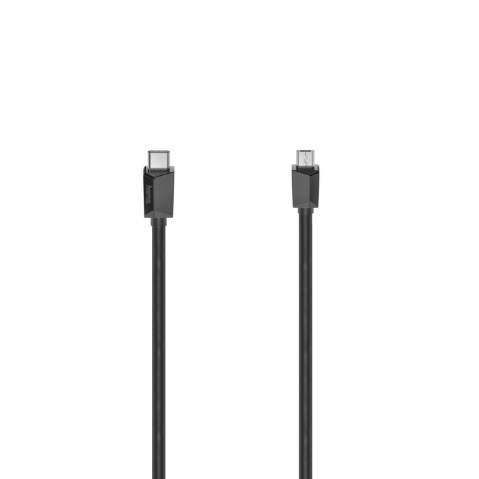 Cable HAMA, USB-C male - micro USB B male, 480Mbit/s, 0.75 m., Essential, Black