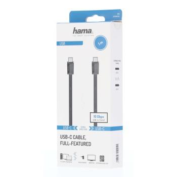 Cable HAMA eMarker chip USB 3.2 Gen 2, USB-C male - USB-C male, 1 m, 10 Gbit/s, 5A/100W