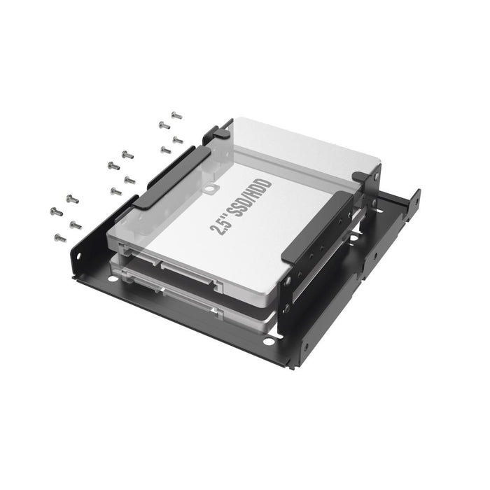 HAMA hard drive frame, 2 x 2.5" SSD and HDD in 3.5" HDD slot, Black