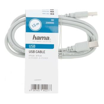 Cable HAMA 200900 USB-A male - USB-B male, 1.5 m