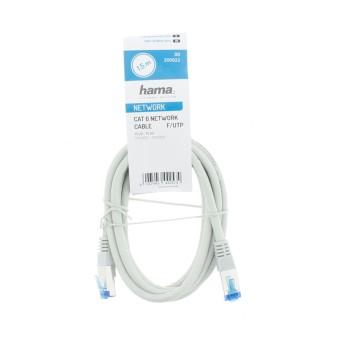Network patch cable HAMA F/UTP, CAT 6, RJ-45 - RJ-45, 1Gbit/s, 1.5 m, Grey, Bulk