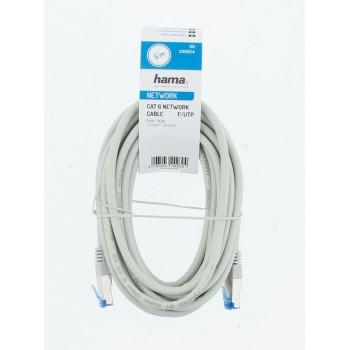 Network patch cable HAMA F/UTP, CAT 6, RJ-45 - RJ-45, 1Gbit/s, 5.0 m, Grey, Bulk