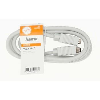 Monitor cable HAMA 200932, VGA male - VGA male, 1.50m, White