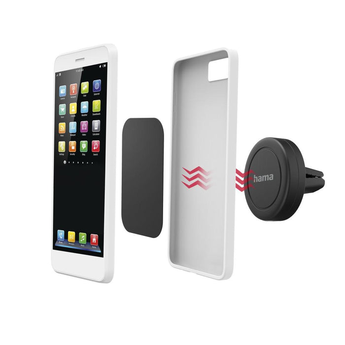 Hama Magnet Phone Holder, For Car, 360 Degree Rotation, Black