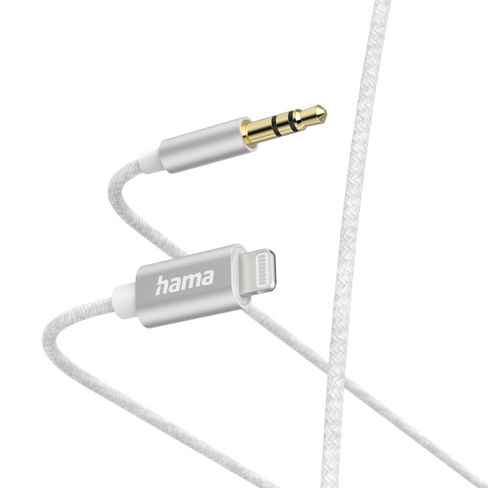Audio cable HAMA, Lightning male - 3.5 mm jack male, 1.0 m, White