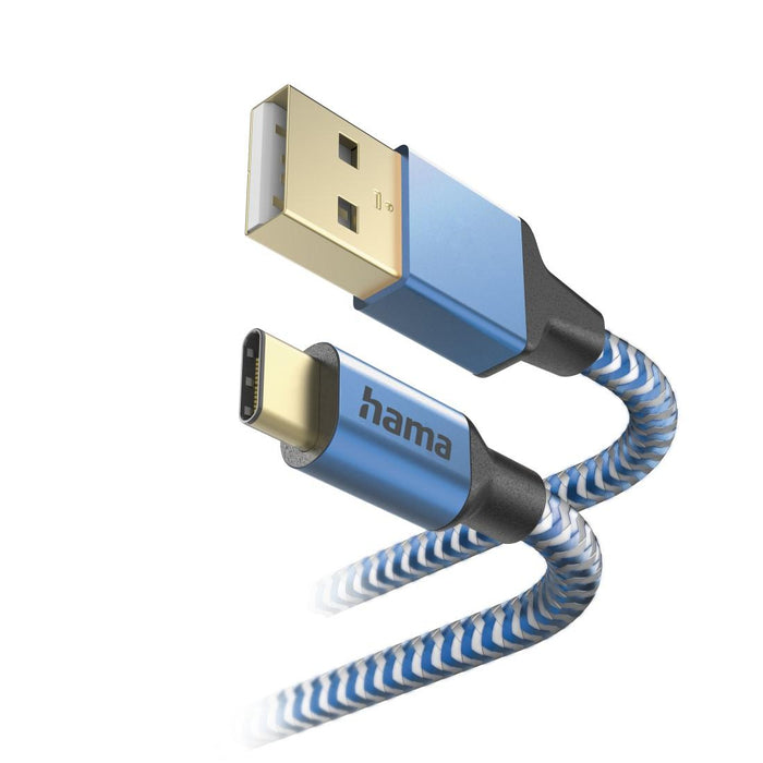 Cable HAMA Reflective, USB-C male - USB-A male, 1.5m, 201558