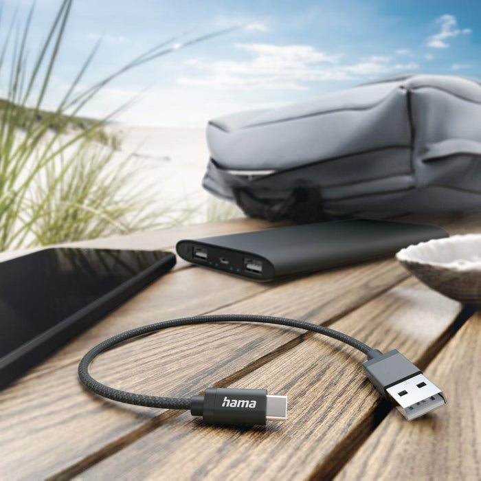 HAMA Charging cable, USB-C -USB A, 0.2m, black