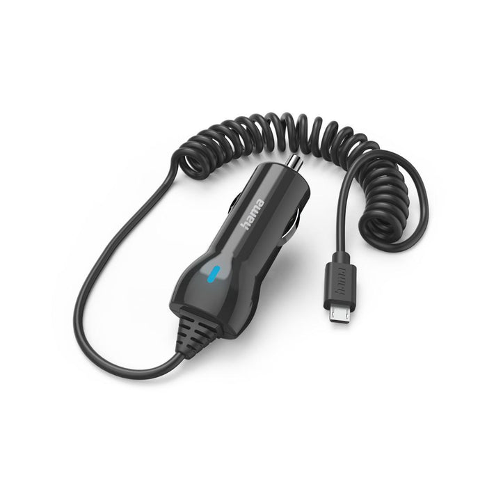 HAMA Car charger with Micro USB cable, 6 W, 1.0 m, black