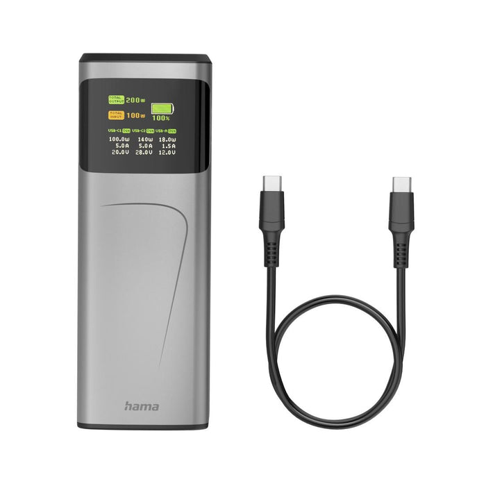 HAMA External battery "High Power", 200 W, 24000 mAh, 2x USB-C, USB-A, fast charging