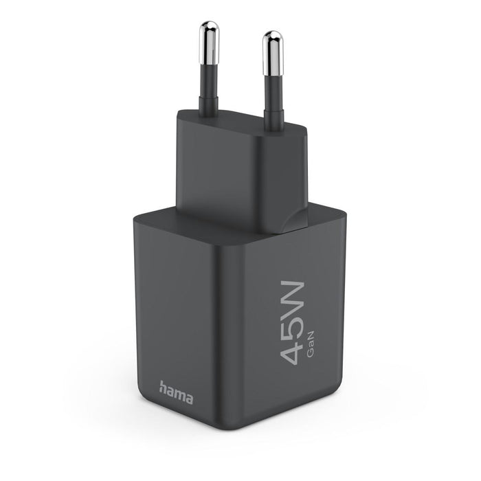 HAMA Fast mini charger GaN, USB-C, PD, 45 W, black