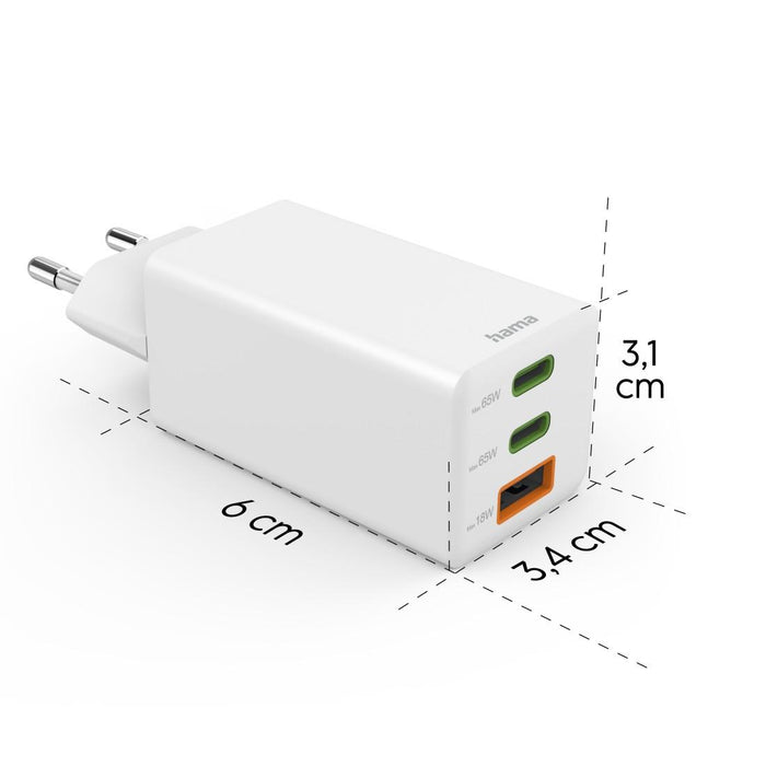 HAMA Fast mini charger, 65W, GaN, PD, 201996