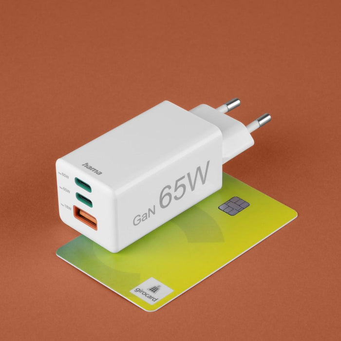 HAMA Fast mini charger, 65W, GaN, PD, 201996