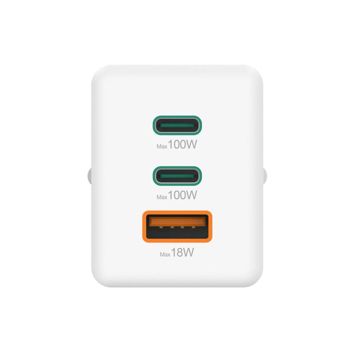 HAMA Fast charger 220V, 100 W GaN, 2x USB-C PD, 1x USB-A QC